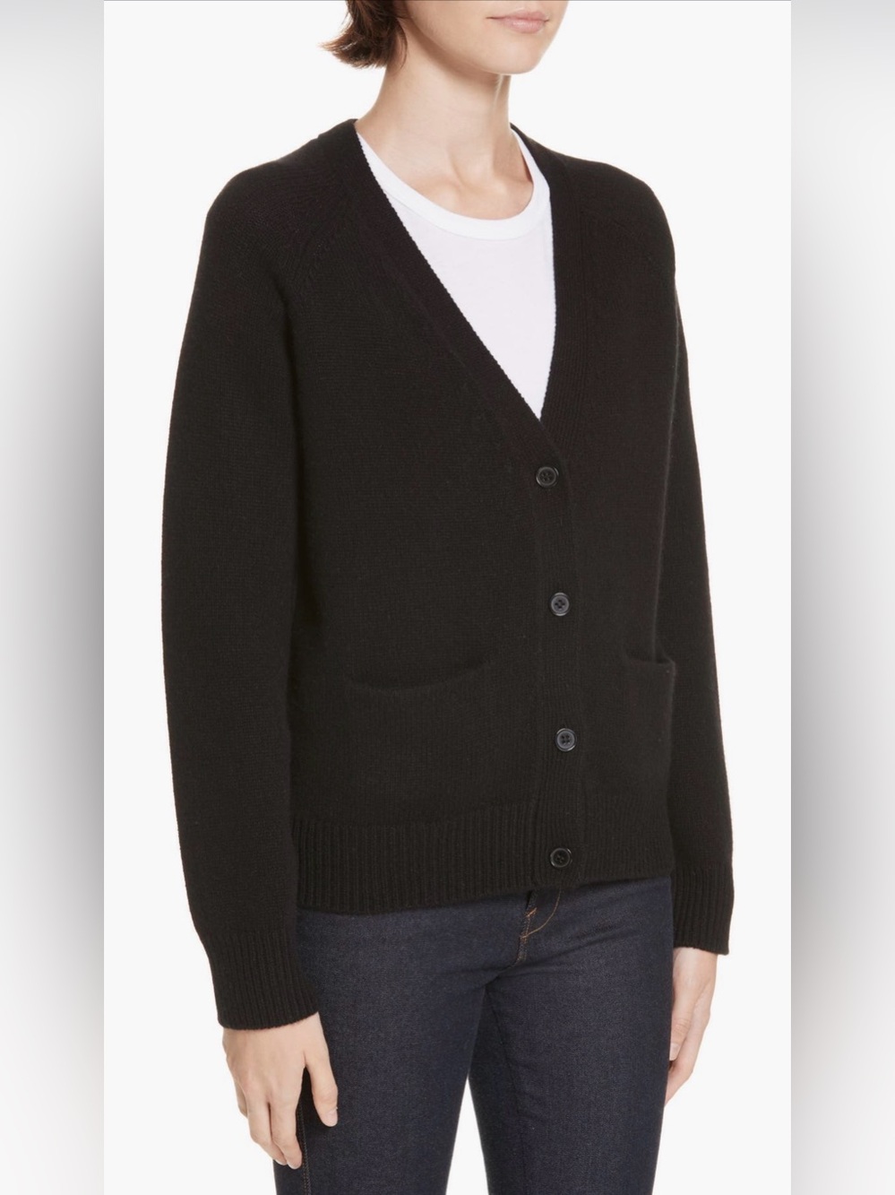 Jenni Kayne 100% Cashmere Stanford Cardigan Black Size Small
